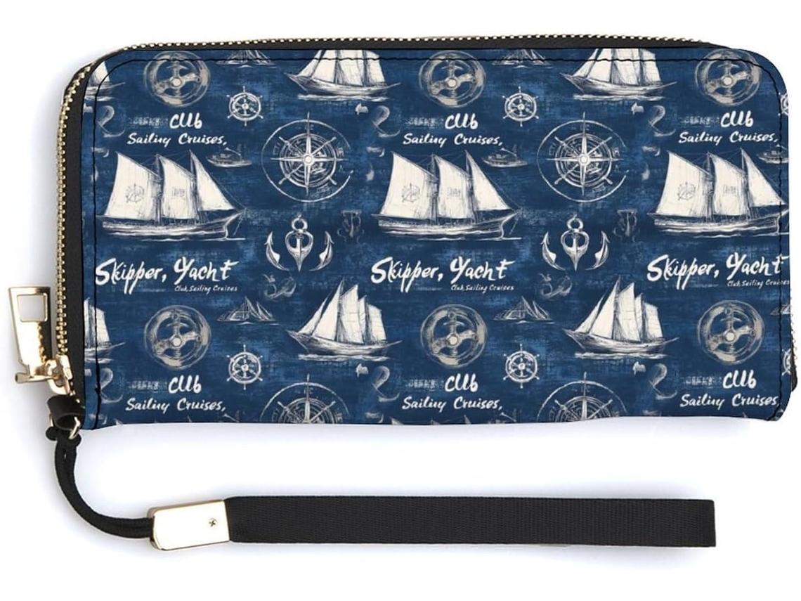 Cartera Cuero Con Cremallera Para Mujer Diseño Estampado