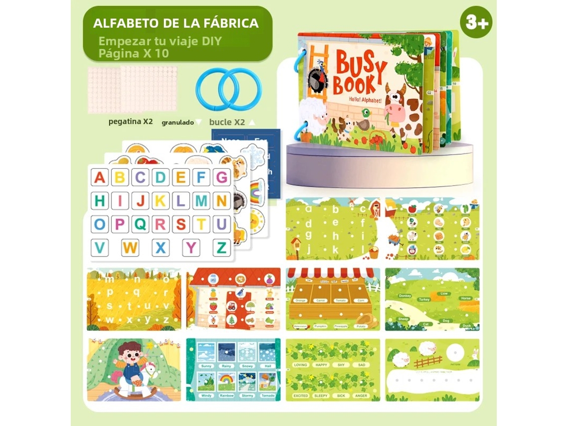 Libro de ortografía infantil con pegatinas MDUG (Estilo 3)