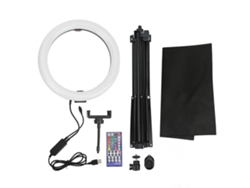 Luz Circular Puluz 10.2in Rgbw Led Ajustable Con Control Remoto Y Trípode Para Streaming Y Fotografía