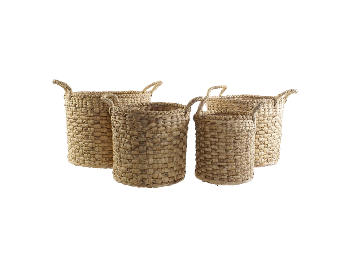 Set 4 Cesta Yute Natural Marron 38x38x41cm