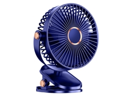 Mini Ventilador Portátil Usb De Escritorio (azul), 3 Velocidades, Ajustable 360°, Con Luz Led