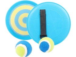Divertido juego de lanzar y atrapar pelotas pegajosas en la playa, ideal para padres e hijos.