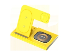 Cargador inalámbrico multifunción 3 en 1 SFUSHOS con soporte de carga rápida (amarillo fluorescente, versión para Apple)