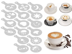 Juego De Plantillas Para Café Para Arte Latte, 16 Piezas