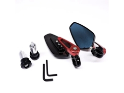1 Par De Espejos Retrovisores Laterales De Aluminio Para Motocicleta De 7/8" (22 Mm) (rojos) Eifson