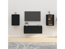 Estantería/Muebles de TV de Pared 2 Pzs 40X34,5X60 Cm Negro