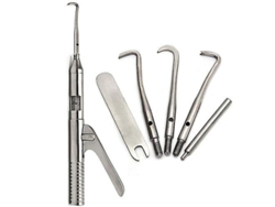 Kit De 6 Instrumentos Quirúrgicos Dentales, Herramienta Automática Para Extracción De Coronas, Acero Inoxidable, Plata.