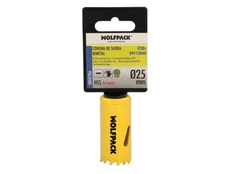 Corona Sierra Bimetal Ø 25 mm Templado Termico. Base Reforzada. Corona Madera. Broca Agujeros Madera. Acero. Hierro. Plasticos WOLFPACK LINEA PROFE...
