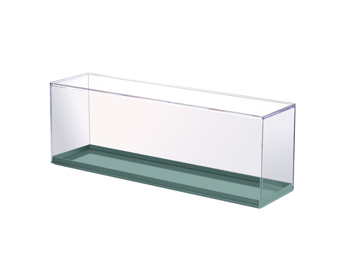Vitrina apilable de plástico transparente para juguetes, de fácil instalación, para niños y niñas, color azul pavo real.