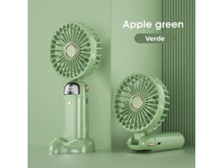 Mini ventilador USB portátil plegable con pantalla digital y 5 velocidades Mdug (verde)