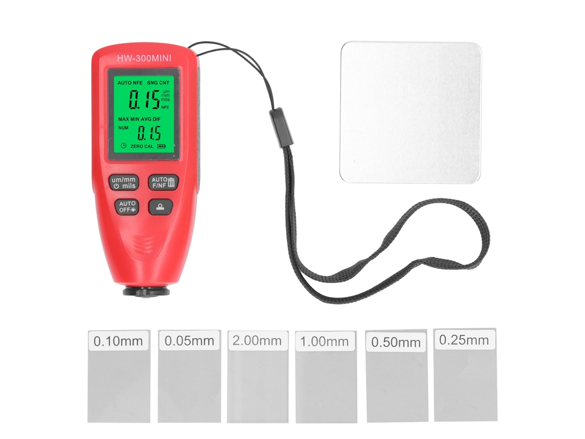 Medidor Digital De Espesor De Recubrimiento Para Pintura De Automóviles, 0-2000 Μm, Hw 300mini Con Calibración A Cero.