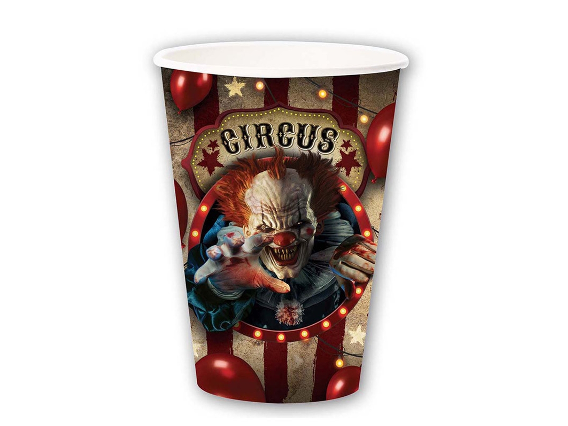 Tazas Desenchables GUIRCA Set de 6 vasos de payaso 355 Ml (11 Cm)