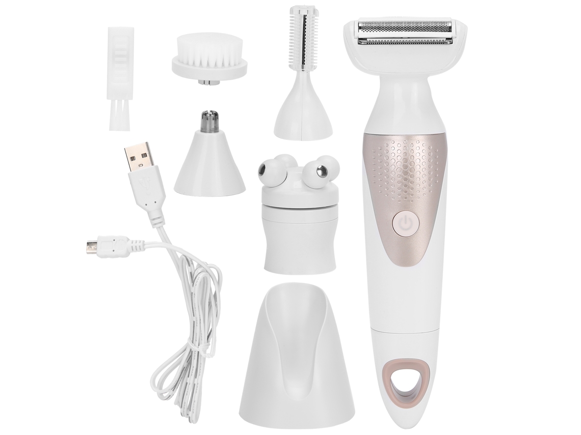 Depiladora Eléctrica 5 En 1 Con Carga Usb Para Depilación Nasal, Perfilado De Cejas Y Limpieza Facial.