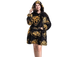 Manta Con Capucha, Sudadera Con Capucha De Polar, Manta Unisex Para Llevar Puesta (cabeza De Leopardo) Cuich