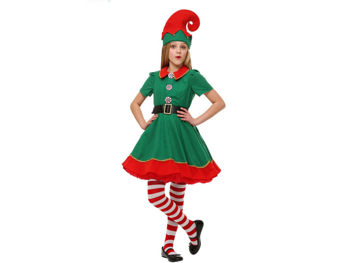 Disfraz de elfo navideño (para mujer) para Digitallab de 100 cm