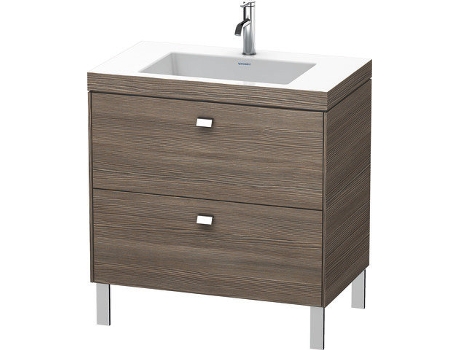 Lavabo para muebles DURAVIT Brioso c-bonded con base de 80,0x48,0 cm 2 extraíbles sin rebosadero con banco para grifos 1 agujero para grifos