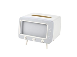 Caja De Papel Higiénico Con Mando A Distancia Y Soporte Para Teléfono Móvil, Con Forma De Televisor Antiguo, Blanca, Estilo Bonito.