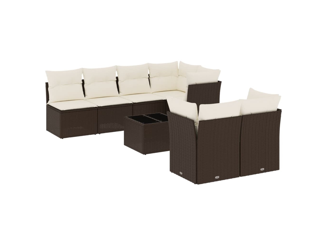 Maison Exclusive - Set Sofás De Jardín 8 Piezas Y Cojines Ratán Sintético Marrón