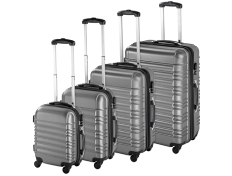 Conjunto de 4 Maletas de Viaje TECTAKE ABS Gris (35x22x48cm)