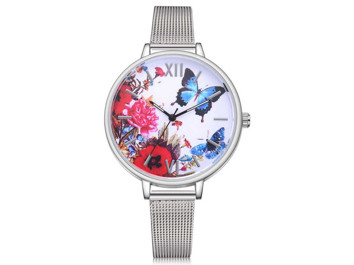 Reloj De Pulsera Analógico Con Correa De Aleación Y Malla, Movimiento De Quartzo