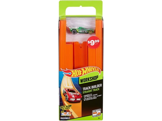 Pista para Coches HOT WHEELS Track Builder Straight Track con Coche