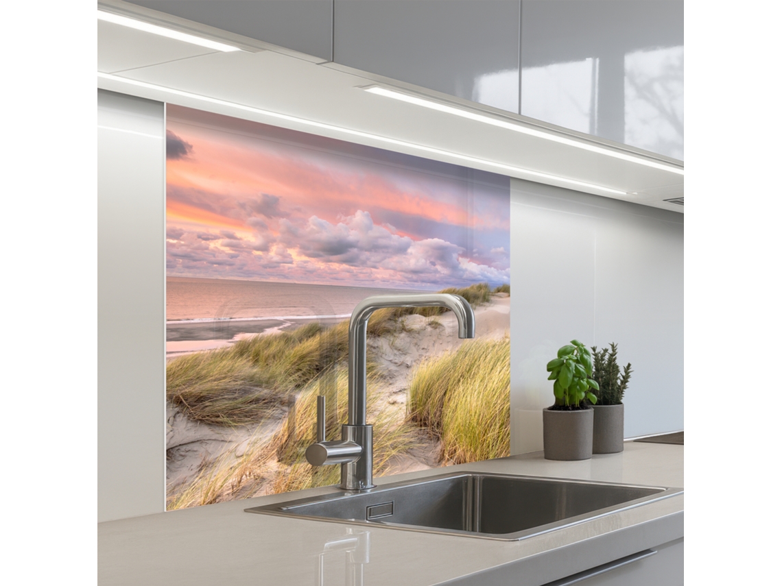Paneles antisalpicaduras para cocina - Playa - Mar - Duna - Atardecer 80x80 cm