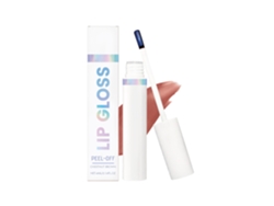 Barra de labios brillante despegable en tono marrón.