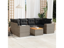 Conjunto de sofás de jardín de 7 piezas DKD Home Decor con cojines de mimbre gris