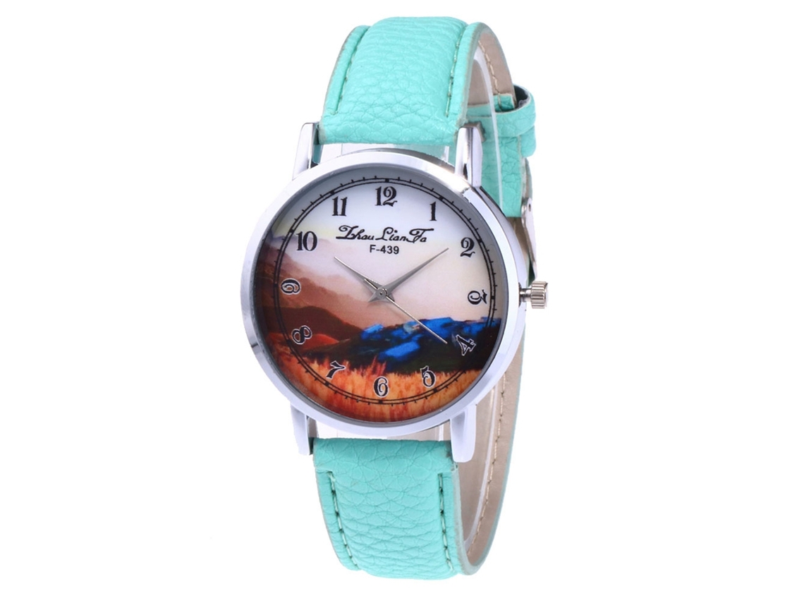 Reloj De Pulsera Analógico De Cuarzo Con Esfera Redonda, Estilo Moderno (menta)