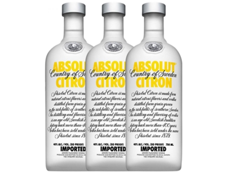 Vodka ABSOLUT Absolut Citron (0.7 L - 3 unidades)