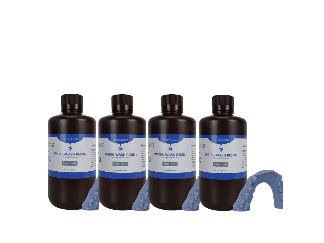 Resina de impresión 3D, lavable con agua, impresiones de alta calidad, 4 kg, gris, OEM