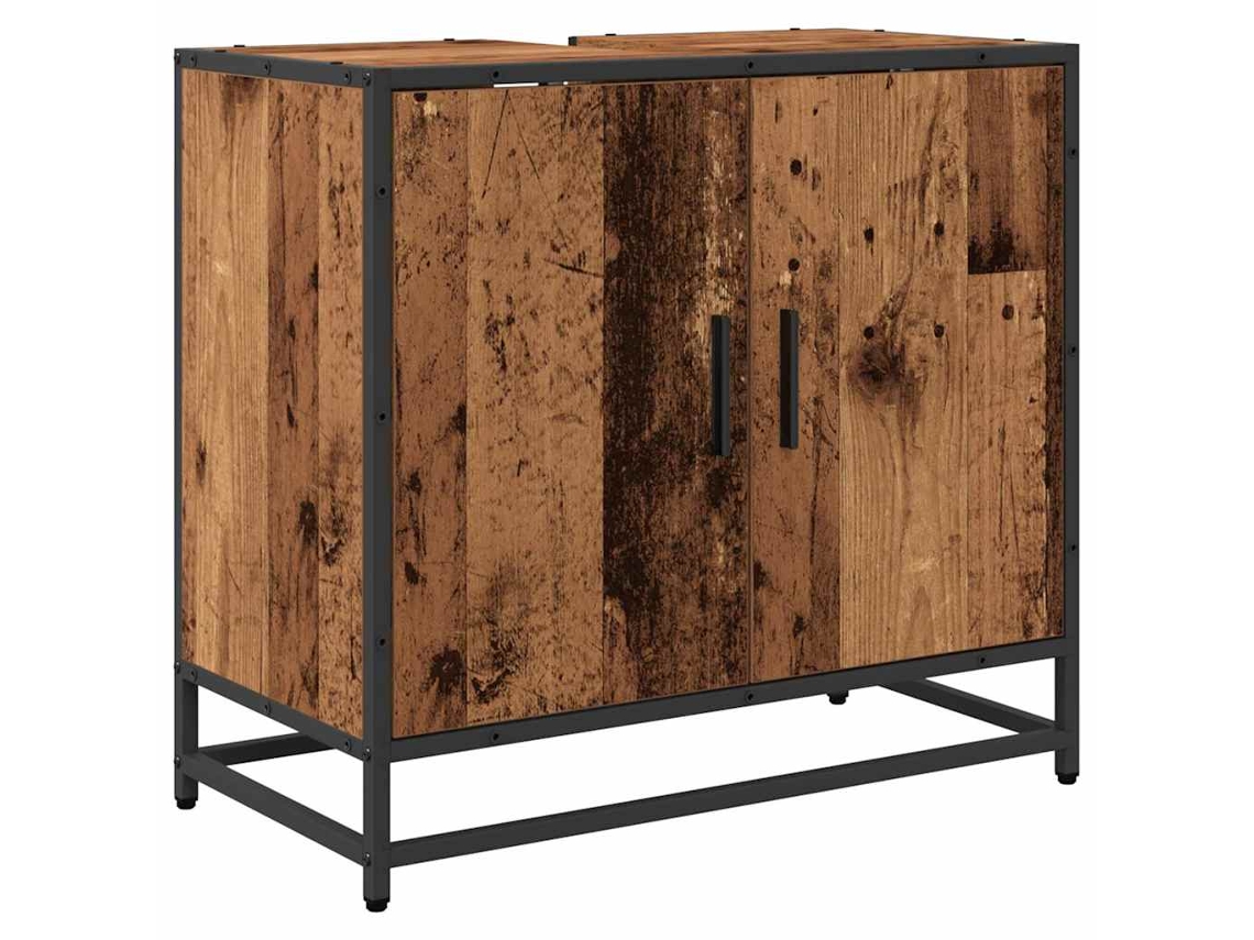 Maison Exclusive - Mueble De Lavabo Para Baño Madera Envejecida 65 X 33 X 60 Cm