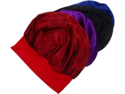 Juego de 4 gorros de dormir de satén suaves y prácticos para mujer, con elástico.