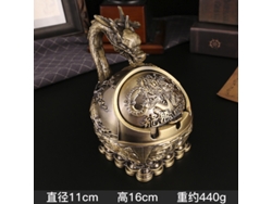 Cenicero creativo con los doce animales del zodiaco en bronce antiguo (Edición mejorada con dragón).