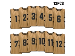 12 Pcs Chalecos Deportivos Para Niños Con Números De Fútbol Fútbol Sala Baloncesto Secado Rápido Para Entrenamiento Equipo Práctica