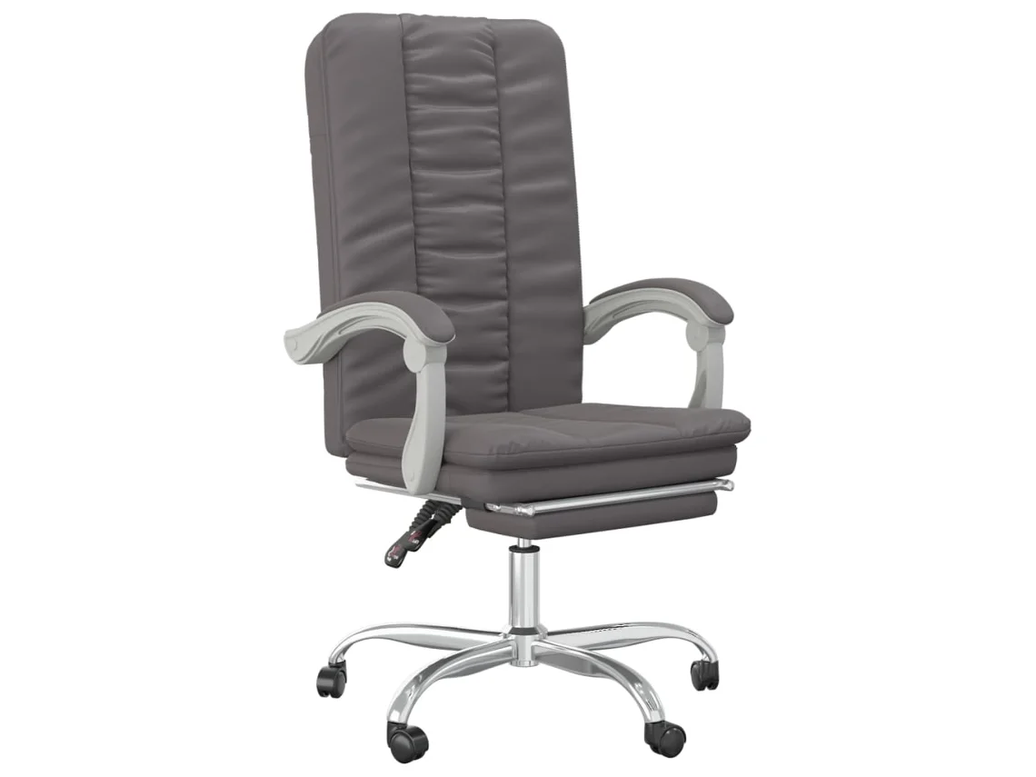 Maison Exclusive - Silla De Oficina Reclinable Cuero Sintético Gris