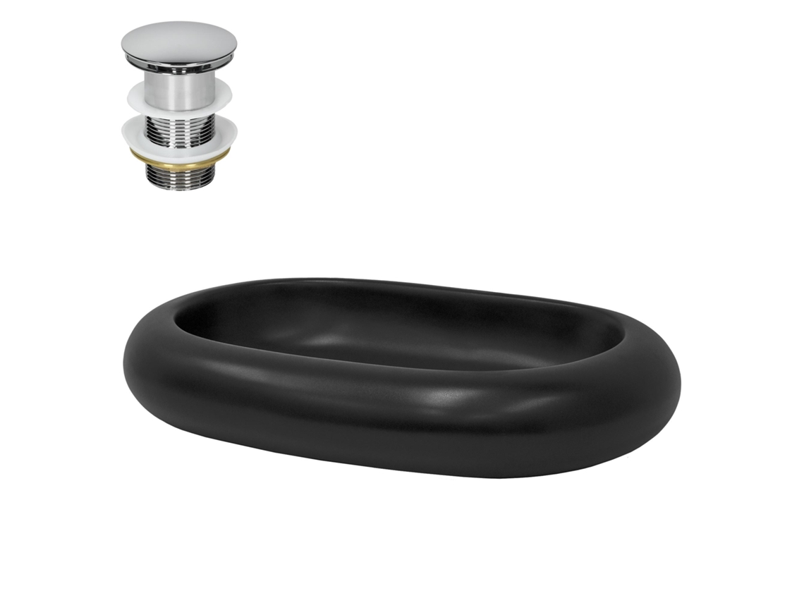 Lavabo ML-DESIGN (65 x 45 x 11 - Cerámica - Negro)