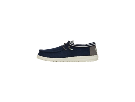 Mocasines HEY DUDE Wally Letterman Marino Piel Azul (45)