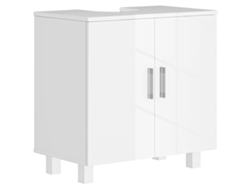 Mueble Bajo Lavabo Con 2 Puertas Y 2 Estantes, Diseño Antivuelco, Blanco, 60x35x60 Cm