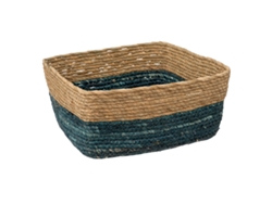 5five - cesta de paja mix n modul 31x15cm azul petróleo