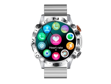 Smartwatch K59 pantalla talk time music 1.43 multideporte plata