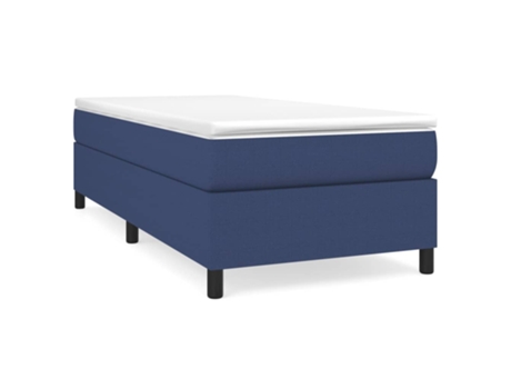 vidaXL Cama con somier y colchón 90x190 cm tela azul