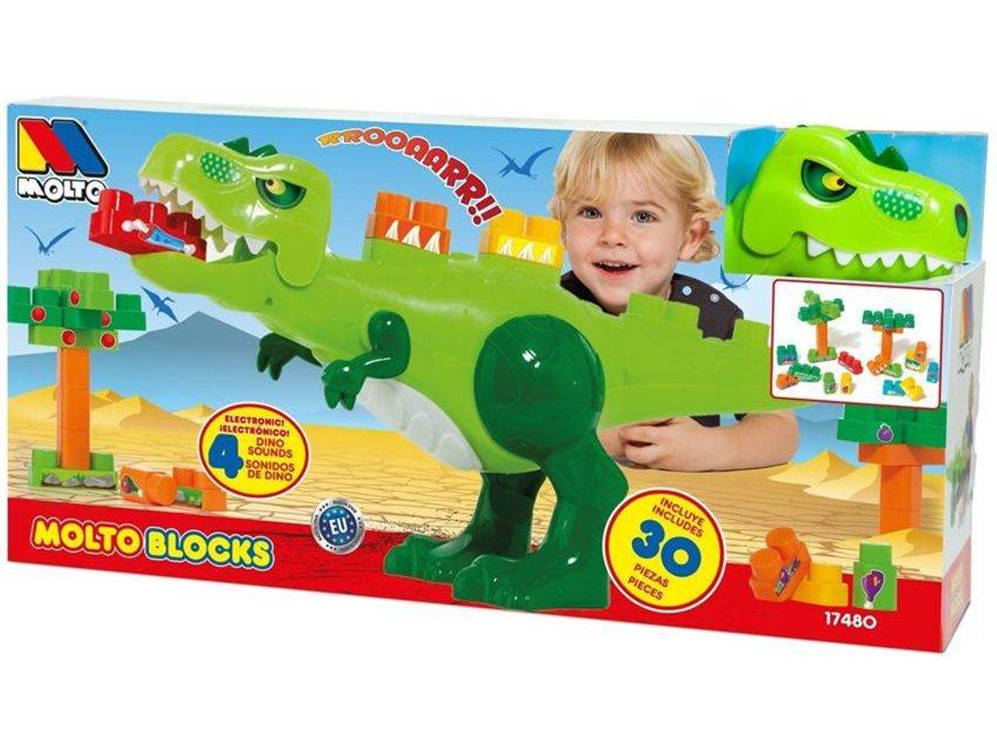 Construcción MOLTO Dinosaurio bloques 30 piezas