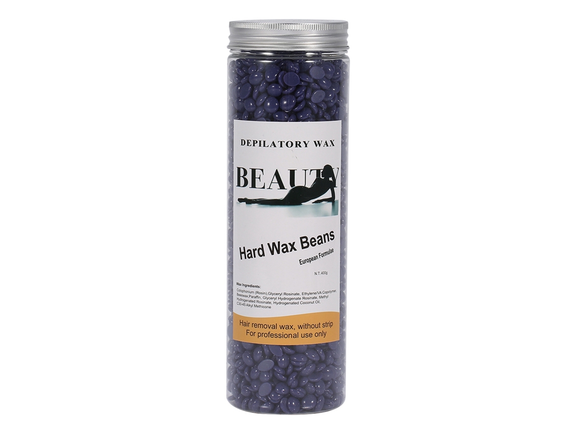 Cera Dura Depilatoria 400g Frasco Cera De Frijol Para Depilación De Brazos Cuerpo Bikini (lavanda)