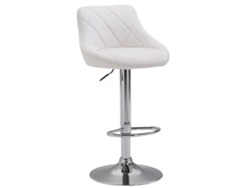 Taburete de bar Lazio de piel sintética CLP blanco/cromo