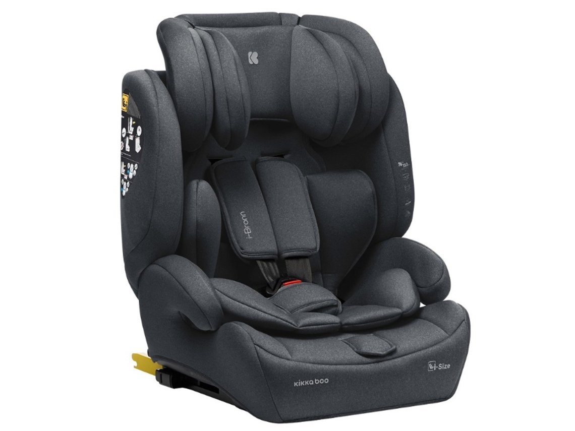 Silla de Coche I-Size 76-150 cm KIKKABOO I-Bronn Gris