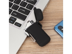 Encendedor USB impermeable con doble arco, regalo para hombre, color negro