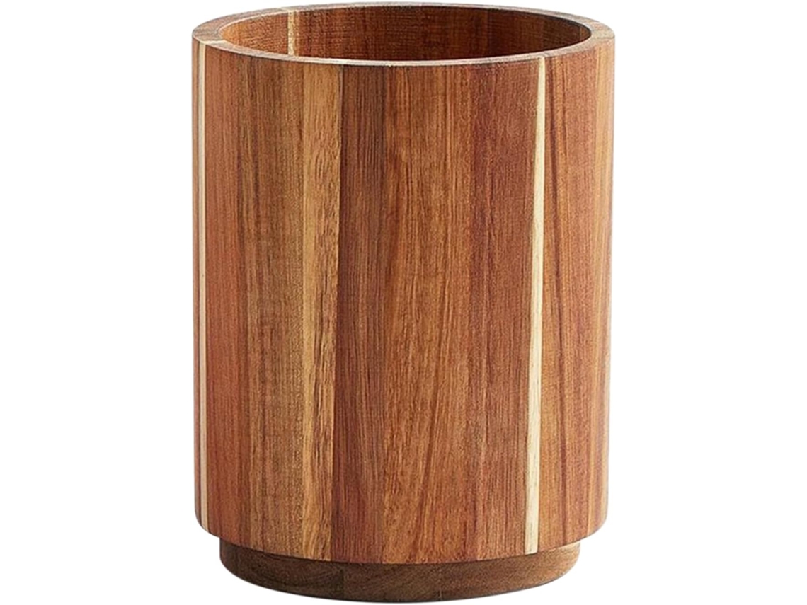 Soporte de madera para utensilios de cocina con soporte giratorio de 18 cm para mayor organización - D Gokoco