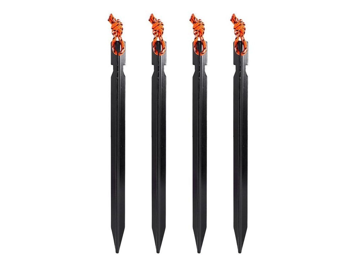 Bastones de camping de aluminio LINJOU, 18 cm, negros