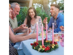 Corona Navideña De Adviento De 30 Cm Con Portavelas, De Acero Y Plástico (velas No Incluidas), Para Decoración Festiva.